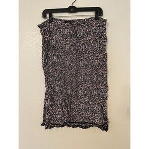 ANGIE Boho Floral Midi Skirt Medium Tie Top Lace Ruffle Bottom